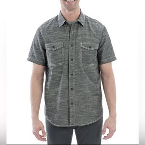 NWT WOOLRICH MEN'S SHORT SLEEVE BUTTON DOWN COTTON WOVEN CLASSIC FIT ATLAS SHIRT